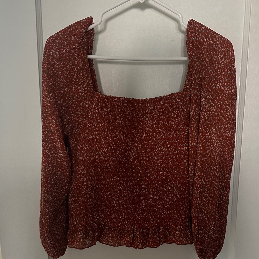Paper Crane Red Floral Blouse